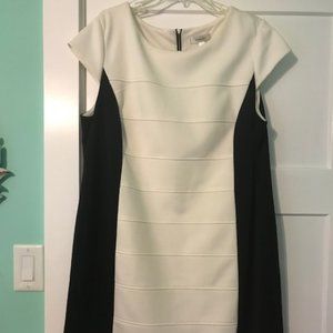 Black and white sleeveless dress